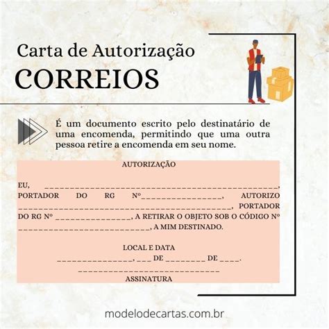 Carta De Autoriza O De Retirada Para Os Correios Modelos Para Editar