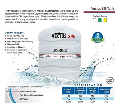 Vectus Silk Blowmould Water Tank Capacity 500 1000 L At Rs 6 Litre In