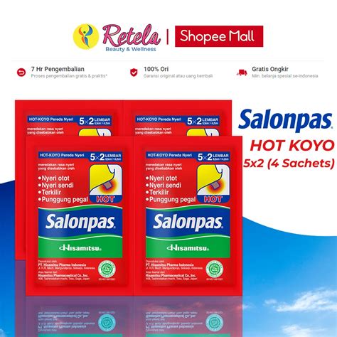 Jual Koyo Salonpas Hot Merah Sachet Lembar Bundling Sachet Shopee Indonesia