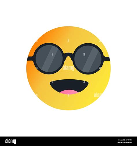 Sunglasses Cool Emoticon Icon Stock Vector Images Alamy