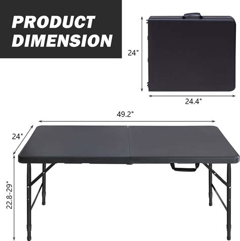 Mesa De Comedor Plegable Ideal Para Acampar Y Comedor Alta Carga Y