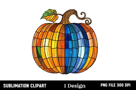 Stained Glass Pumpkin Clipart Png Graphic By Vertex · Creative Fabrica