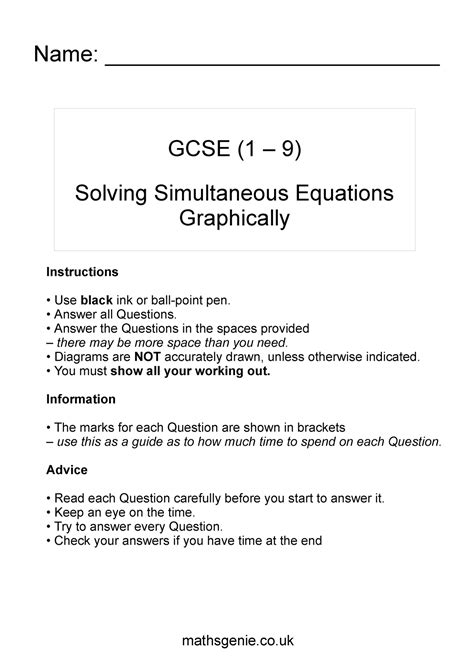 5 Solving Simultaneous Equations Graphically Gcse 1 9 Solving