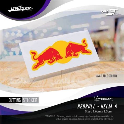 UQ Stiker Red Bull Logo 2 Warna Sticker Red Bull Helm Motor