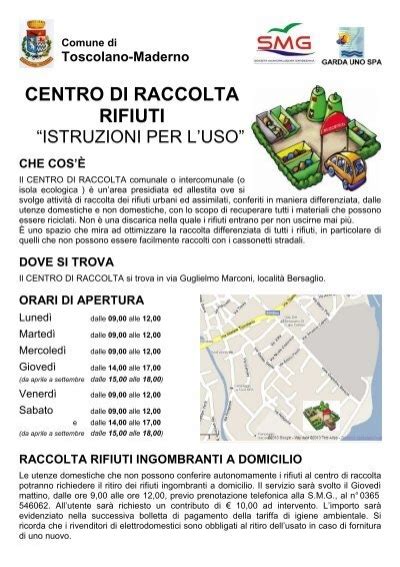 Come Accedere All Isola Ecologica Comune Di Toscolano Maderno