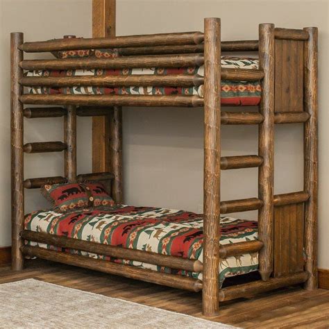 Olde Towne Rustic Log Bunk Bed | Log bunk beds, Rustic bunk beds, Cabin ...