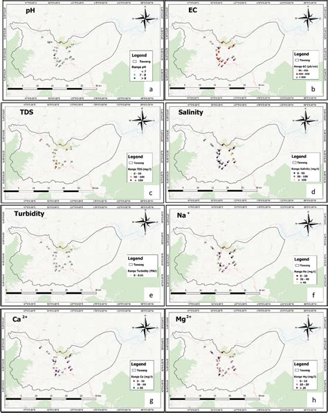 Spatial Distribution Map Of A Ph B Ec C Tds D Salinity E