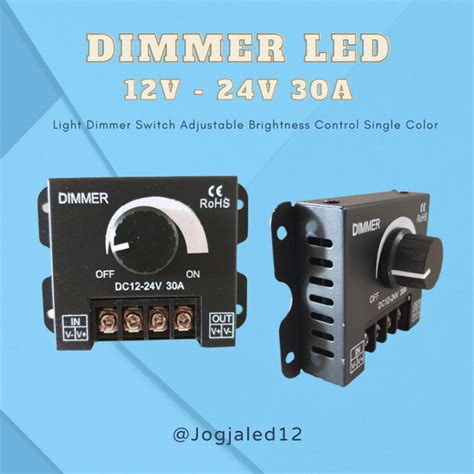 Jual Dimmer Lampu LED 12V 24V 30A Adjustable LED Single Colour