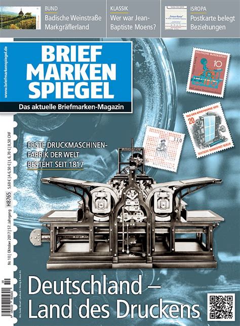 Inhalt Des BRIEFMARKEN SPIEGEL Im Oktober 2017 PHILAPRESS Online