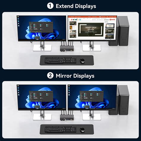 Hdmidisplayport Kvm Switch 2 Monitors 2 Computers 4k60hz Kvm Switcher