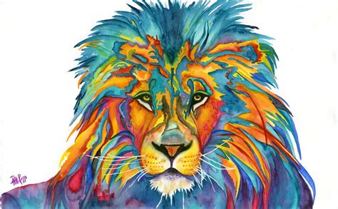 Lion Watercolor Painting