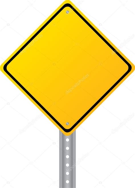 Blank Yellow Road Sign Isolated On White Stock Vector By ©ademdemir