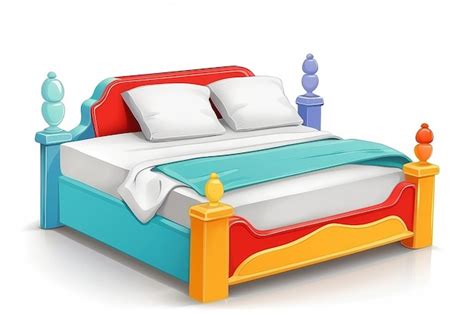 Premium Photo | Cartoon color bed on the white background