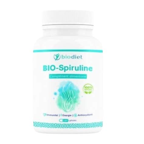 Bio Spiruline 400mg 180 gélules biodiet Body Shop Nutrition