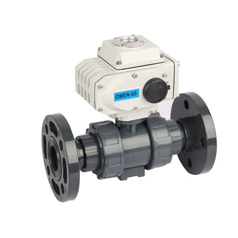 2 Inch 12v 24v Pvc Upvc Plastic Electric Actuator Flange Ball Valve