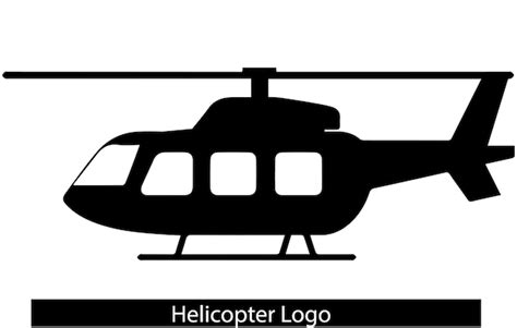 Silhueta Isolada Preta De Helic Ptero Em Fundo Branco Vetor Premium