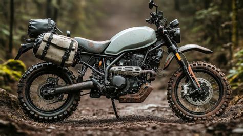Classic Dirt Bike With Signs Of Wear And Tear Stock Image Image Of