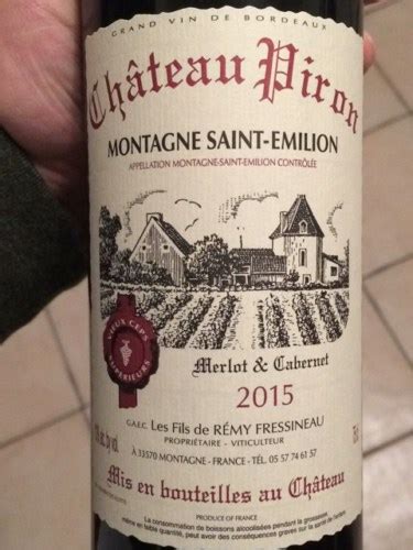 2015 Château Piron Montagne Saint Émilion Vivino US