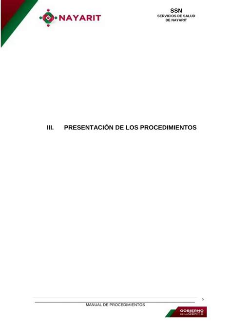 PDF MANUAL DE PROCEDIMIENTOS DEL SERVICIO DE Transparencia Nayarit