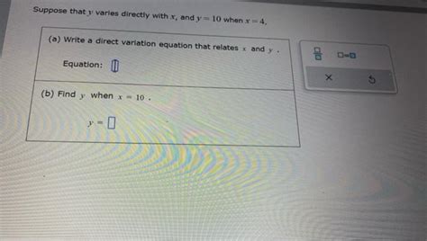 Solved Suppose That Y Varies Directly With X And Y When Chegg