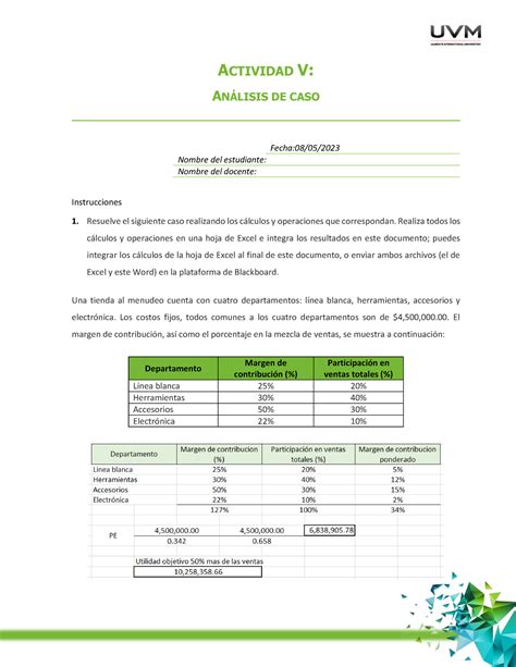 U Analisis De Caso A Actividad An Lisis De Caso Actividad V