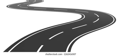 Vector Illustration Winding Abstract Asphalt Road Stock Vector Royalty