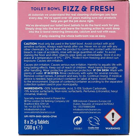 8 Astonish Toilet Bowl Cleaner Tablets Fizz Fresh Foaming Tabs Pink Peony