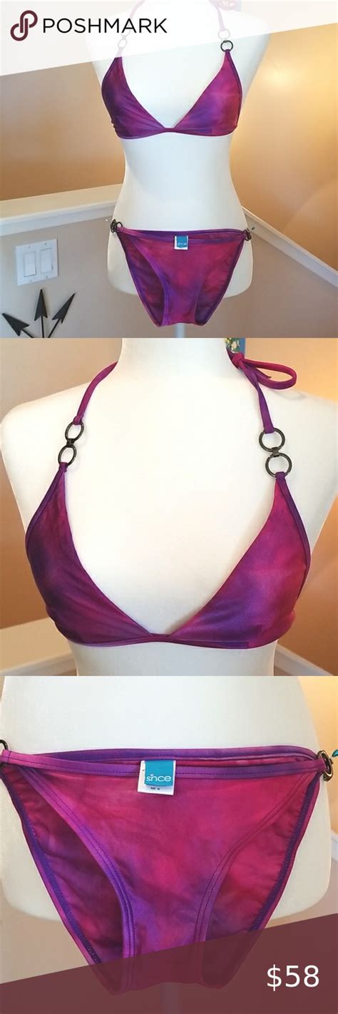Snce Tie Dye Purple Pink Metal Hoops Bikini Cheeky Bottoms Plus Fashion Fashion Tips Fashion