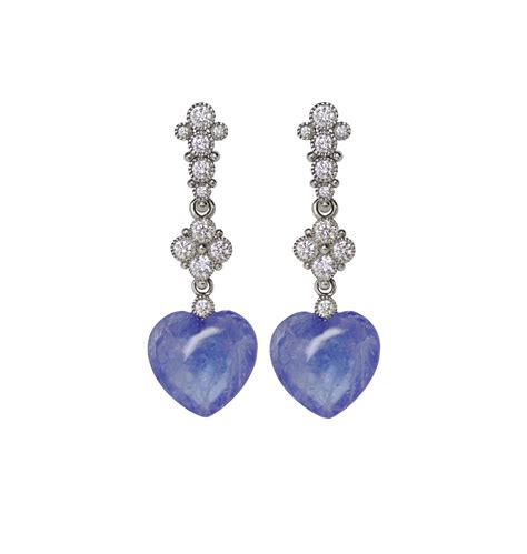 Tanzanite Heart Earrings - Featherstone Design