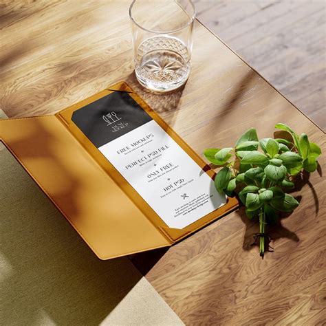 Free Menu Cover Mockup Psd