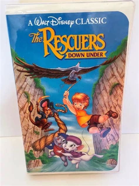 The Rescuers Down Under Walt Disney Classic Vhs Tape Clam Shell