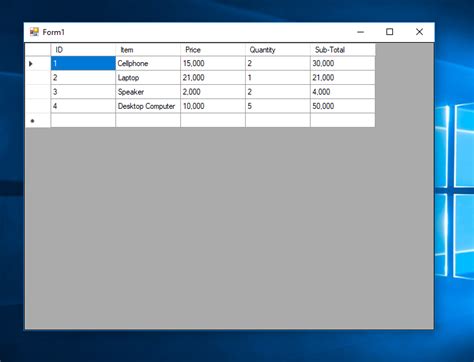 Adding Multiple Columns And Rows In The Datagridview Programmatically