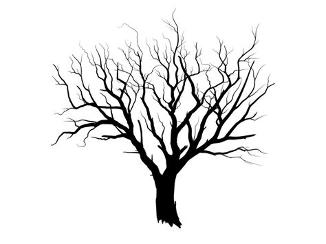 árbol de rama negra o siluetas de árboles desnudos ilustraciones