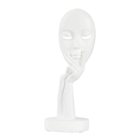 Statues Wifehelper Le Penseur Statue Blanc R Sine Masque De Visage