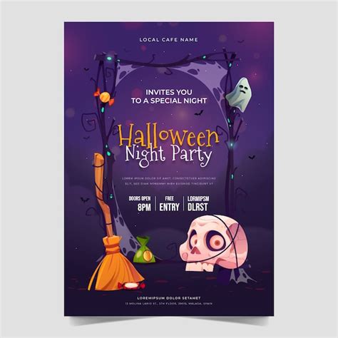 Modèle D invitation De Fête D halloween Dégradé Vecteur Gratuite