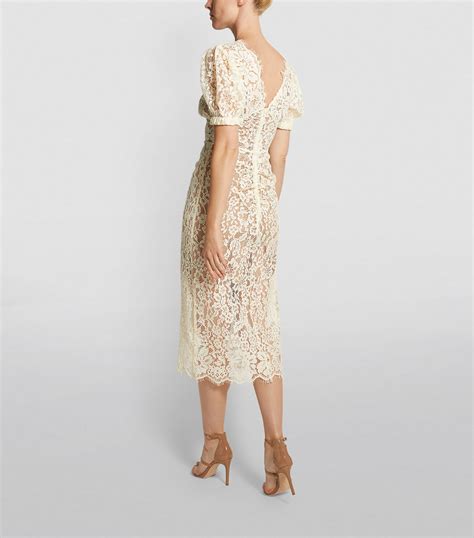 Womens Self Portrait Ivory Corded Lace Midi Dress Harrods Uk