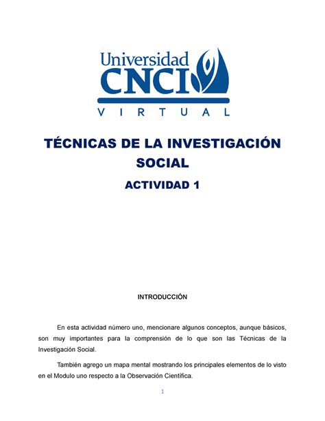 Actividad Tecnicas De La Investigacion Social Copy T Cnicas De