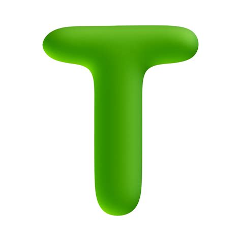 Alphabet Letter T Green 3d Render 19776142 Png