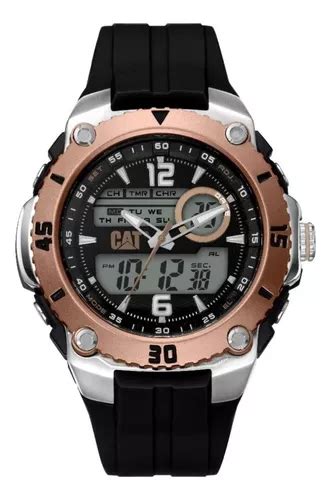 Reloj Caterpillar Hombre Sportica Sumergible Anadigi Malla Negro Rose