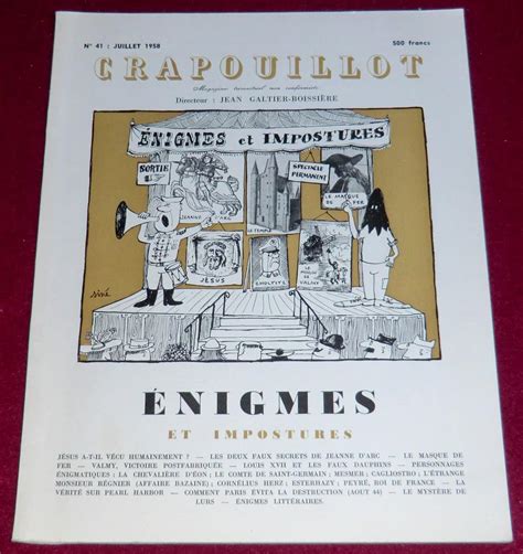 LE CRAPOUILLOT ENIGMES ET IMPOSTURES by GALTIER BOISSIÈRE Jean LE