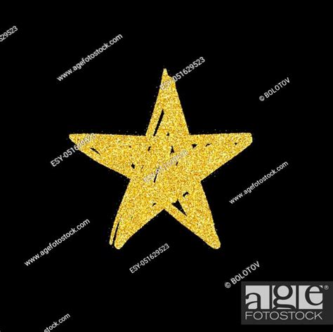Star Shape With Golden Sparkles Texture Vector Illustration Stock