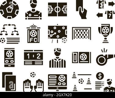 Soccer Glyph Icon Set Football Collection Vector Graphics Logo