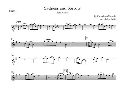 Sadness And Sorrow Arr Fabio Britto Sheet Music Purojekuto Musashi