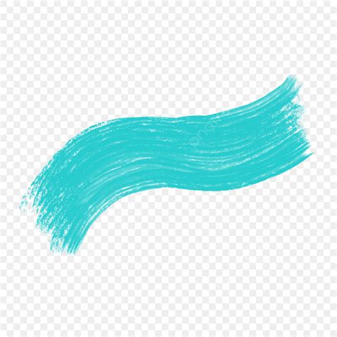 Blue Brush Stroke White Transparent Turquoise Blue Brush Strokes