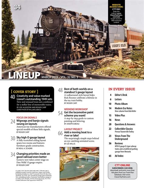 Classic Toy Trains Magazine March 2019 Back Issue