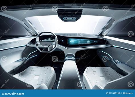 Futuristic Car Interior With Sleek And Minimalist Design Featuring