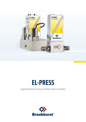 El Flow Prestige Mass Flow Meterscontrollers For Gas Bronkhorst Pdf Catalogs Technical