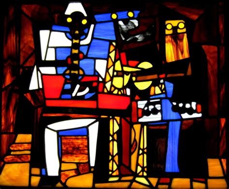 Three Musicians Stained Glass By Iva Kalikow