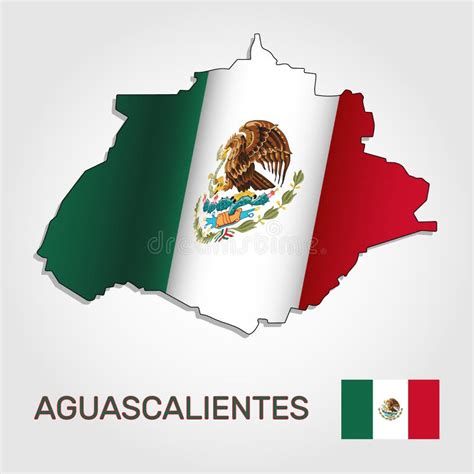 Vector Map Of Aguascalientes State Combined With Waving Mexican