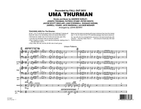 Uma Thurman Conductor Score Full Score By John Berry Jazz Ensemble Digital Sheet Music